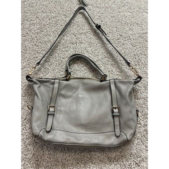Ora Delphine Handbags - ORA DELPHNE leather Satchel light Gray LG Top Handles/Shoulder Strap